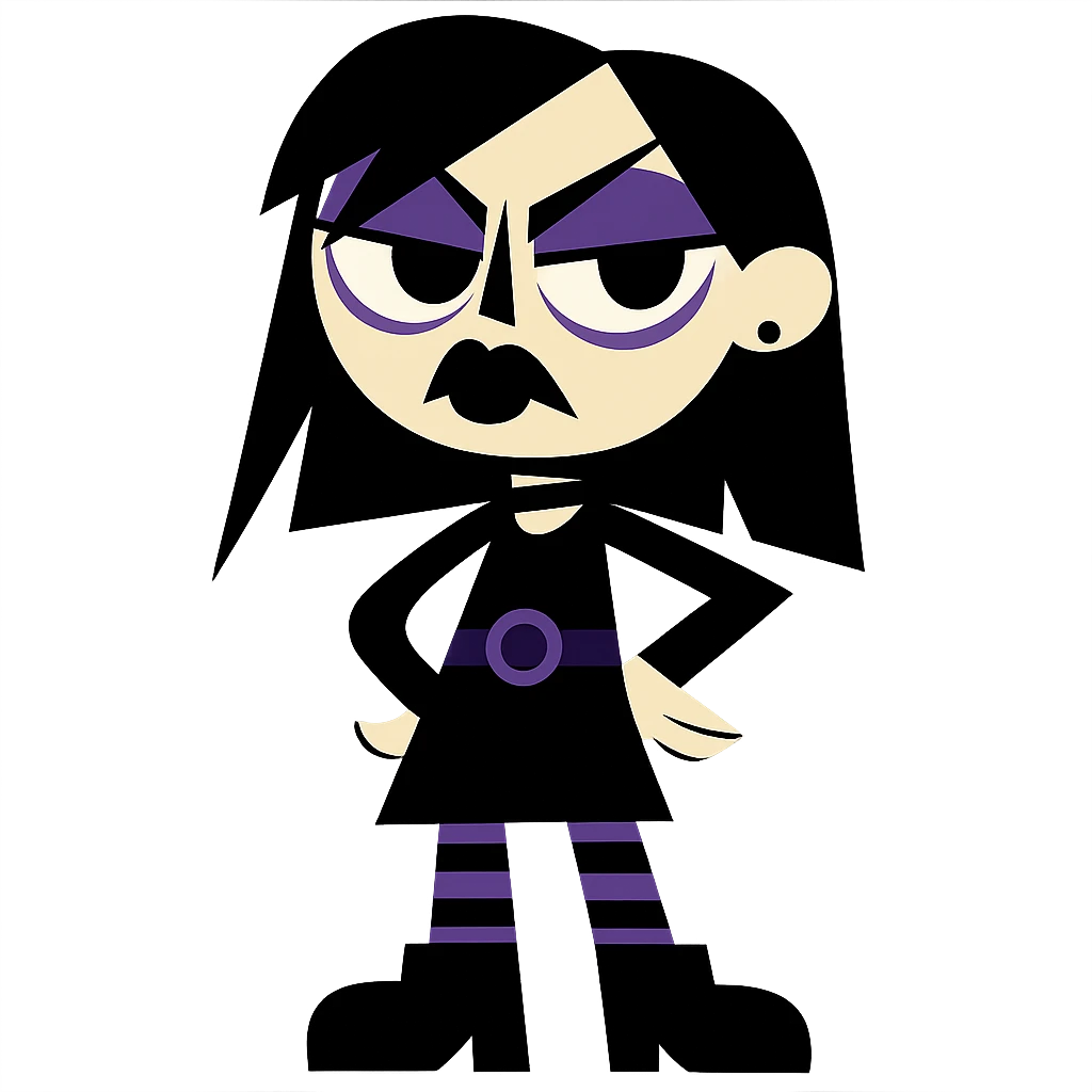 goth girl with exaggerated features emoji