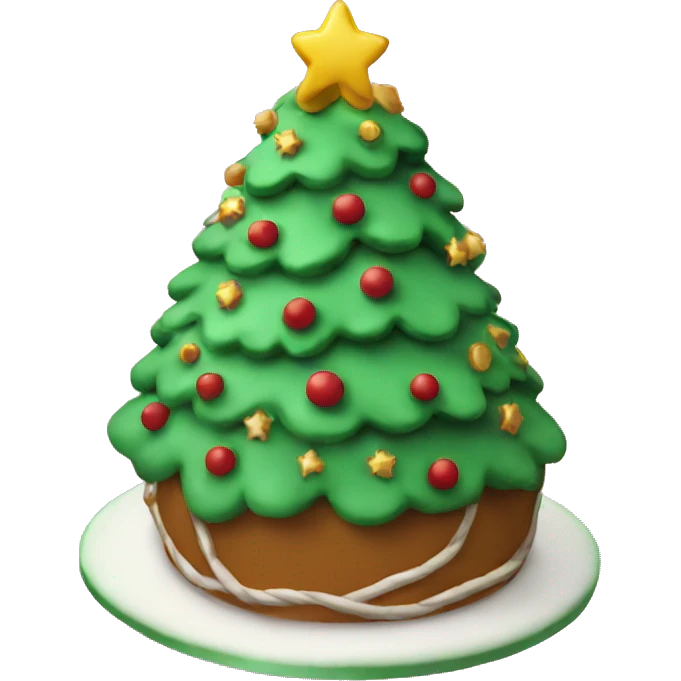 A Christmas tree cake emoji