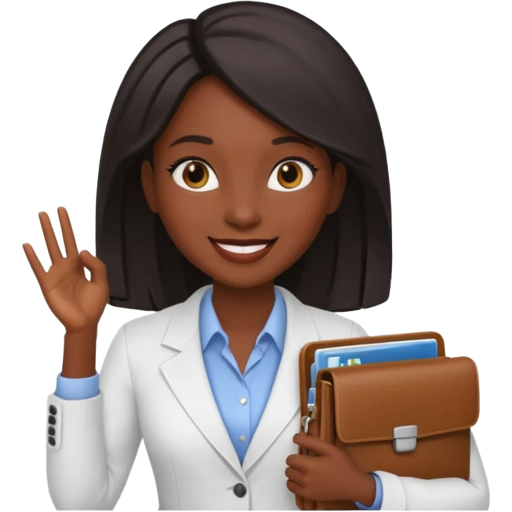 a financier black skin girl with a portfolio emoji