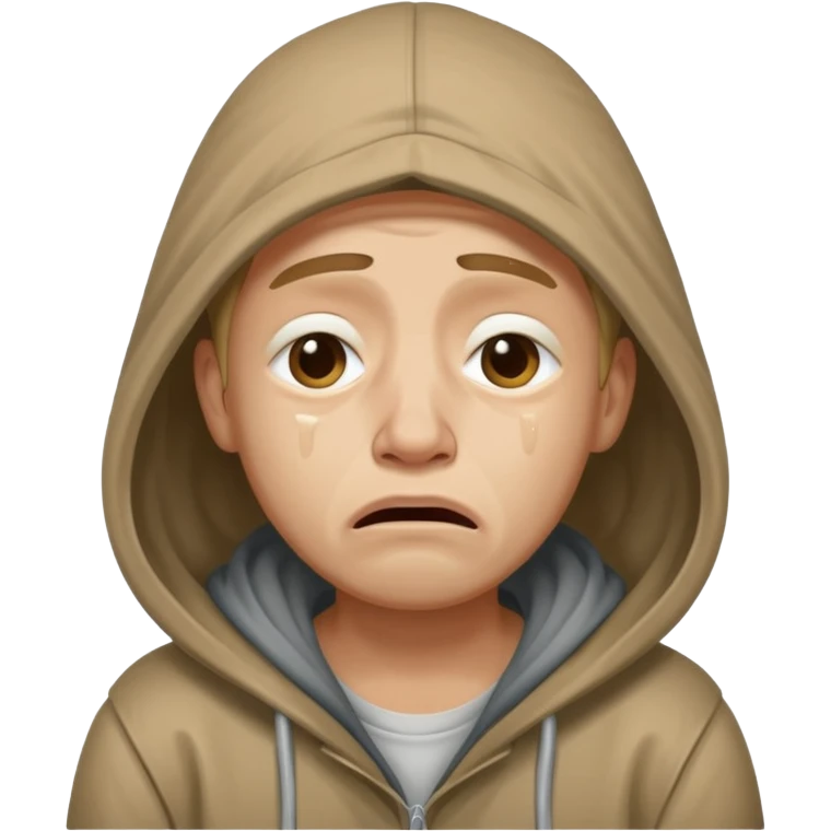 Mendiga chorando muito na rua emoji