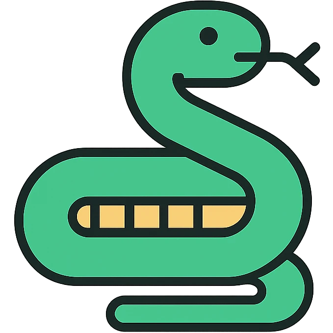 color outline icon style snake emoji