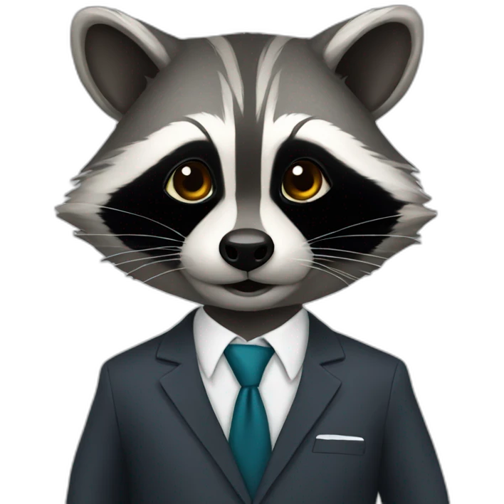 Raccoon in a suit emoji