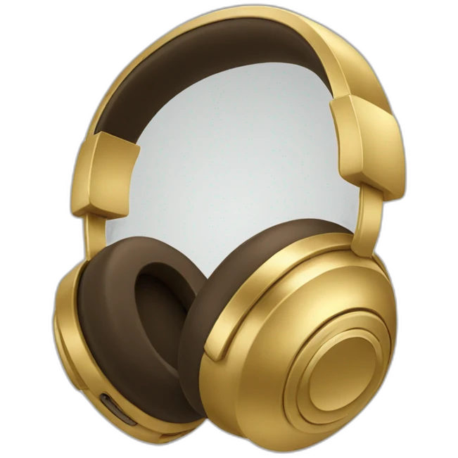 wireless all gold headphones icon style emoji