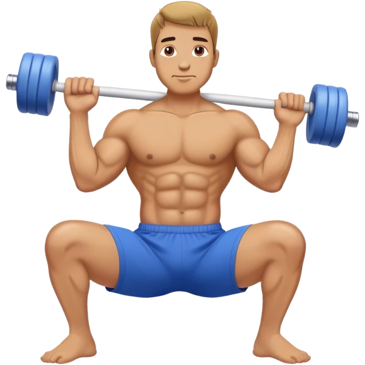 buff guy blue shorts latimus-dorsi foam-roller emoji