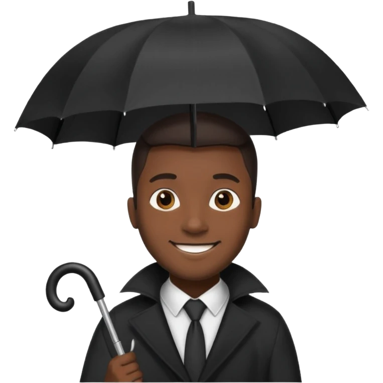 HOLDİNG UMBRELLA BLACK MAN emoji