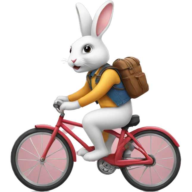 Bunny riding a bike emoji