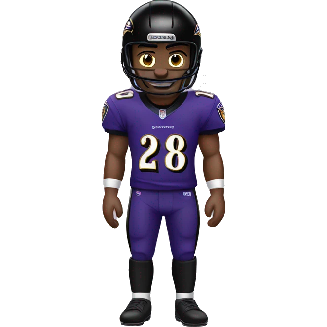 Human wearing a Baltimore ravens uniform  emoji