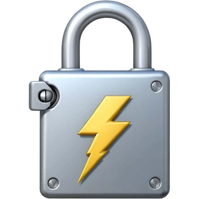 padlock emoji with a lightning bolt overlaid  emoji