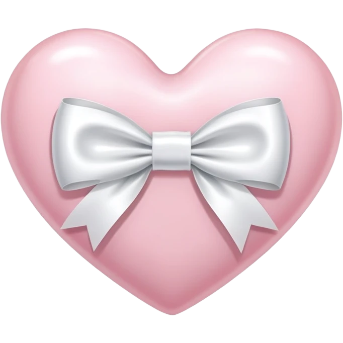 Light pink heart with white ribbon bow emoji