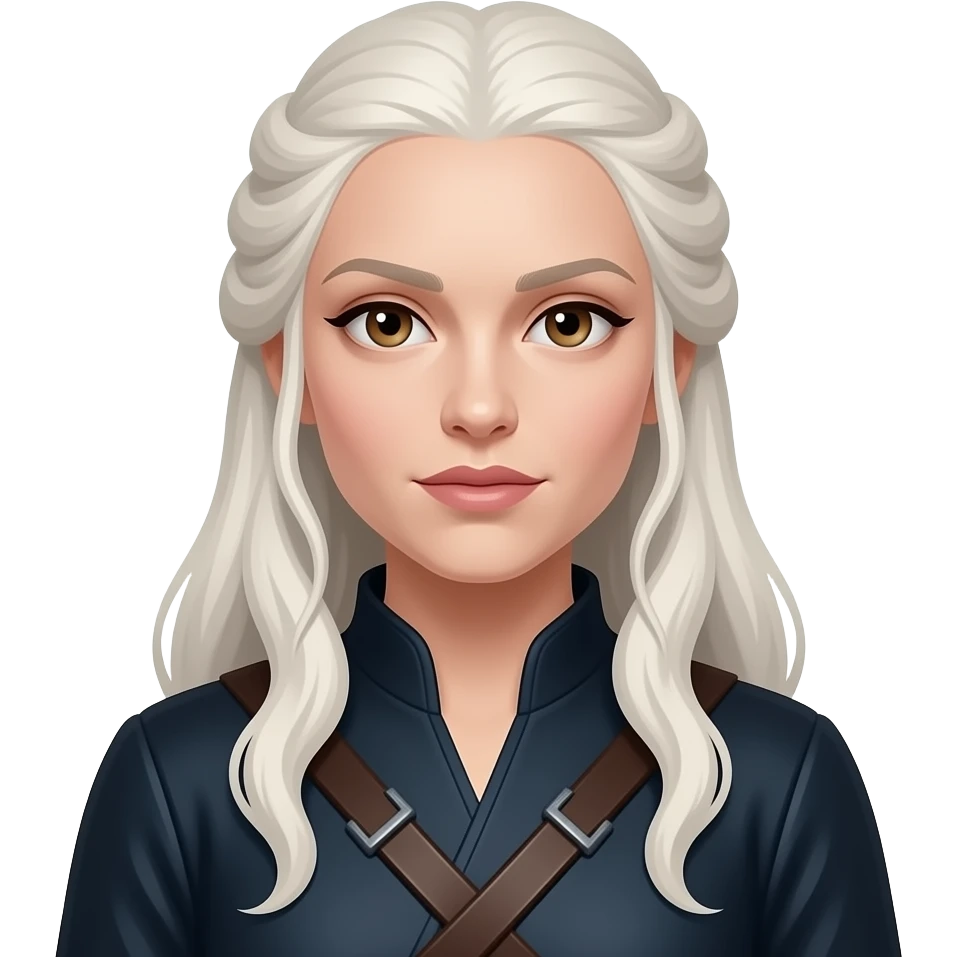 дейнеріс, карі очі, темне вбрання, біле волосся emoji