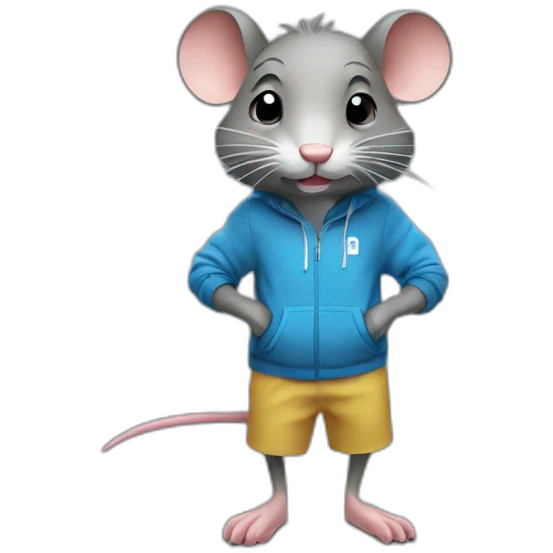 Un rat habillé en nike qui fume une cigarette emoji