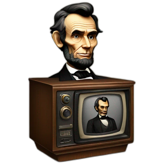 Abraham Lincoln on an old fashioned television emoji