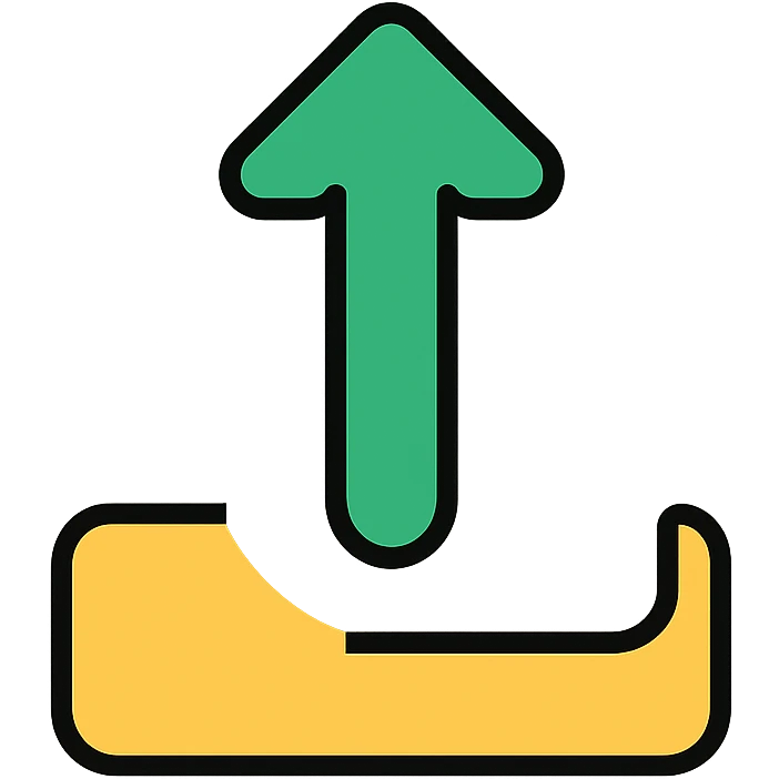 Apple-style iOS share button with arrow pointing up from a box, clean minimalist design emoji