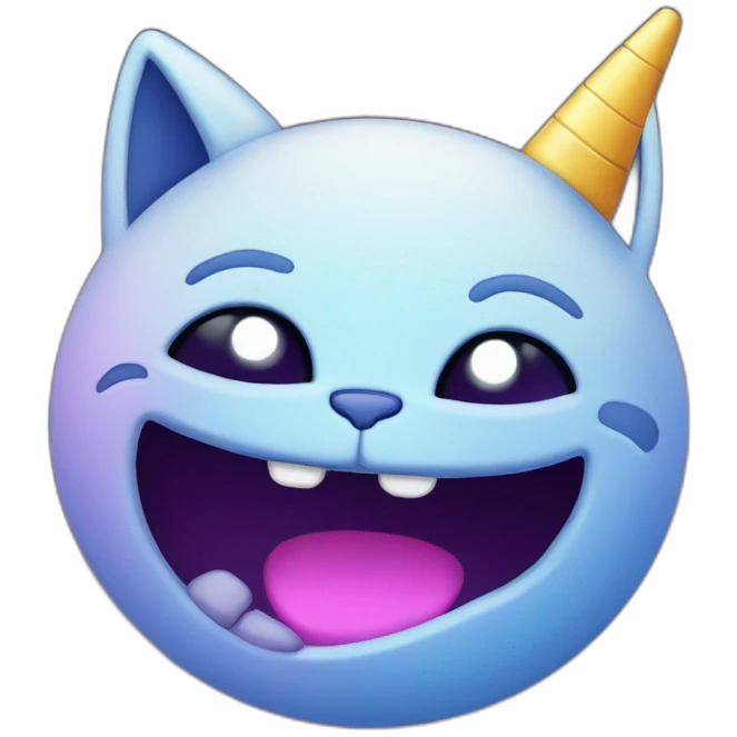 chat licorne dans l'espace emoji