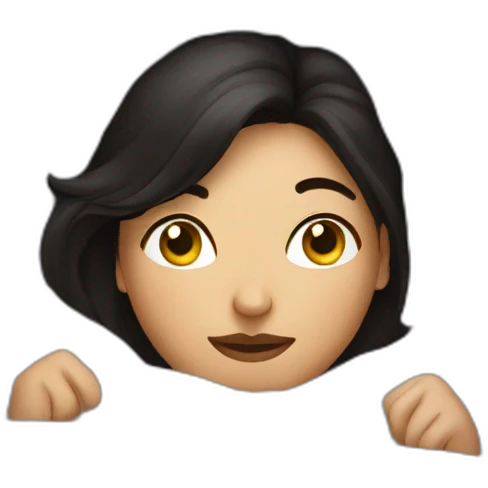 short dark haired woman in bed covered with duvet emoji