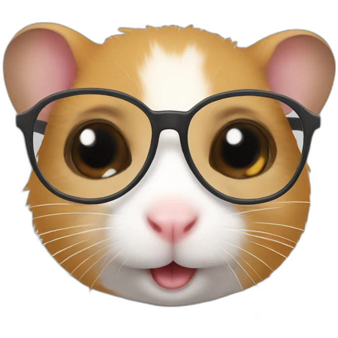 teaching Hamster with glasses emoji