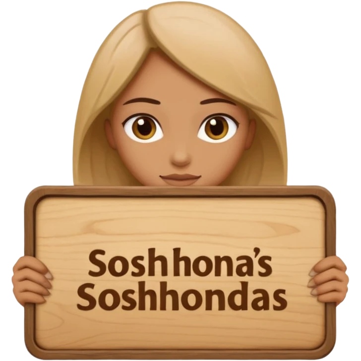 women with a sign with "Sosholondas" on it emoji