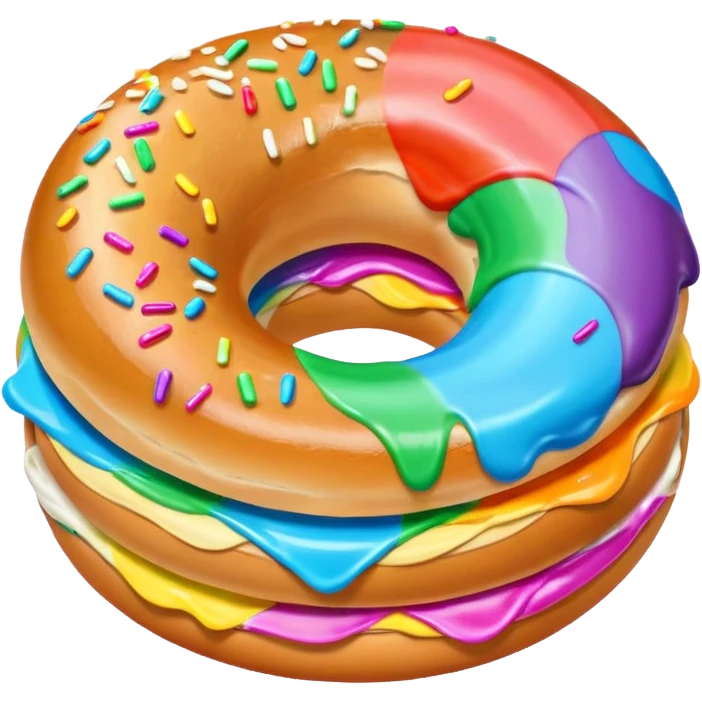  🥯 realistic with rianbow ice cream inside  emoji