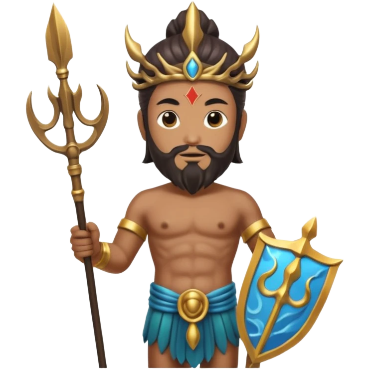 japanese god with Poseidon trident emoji