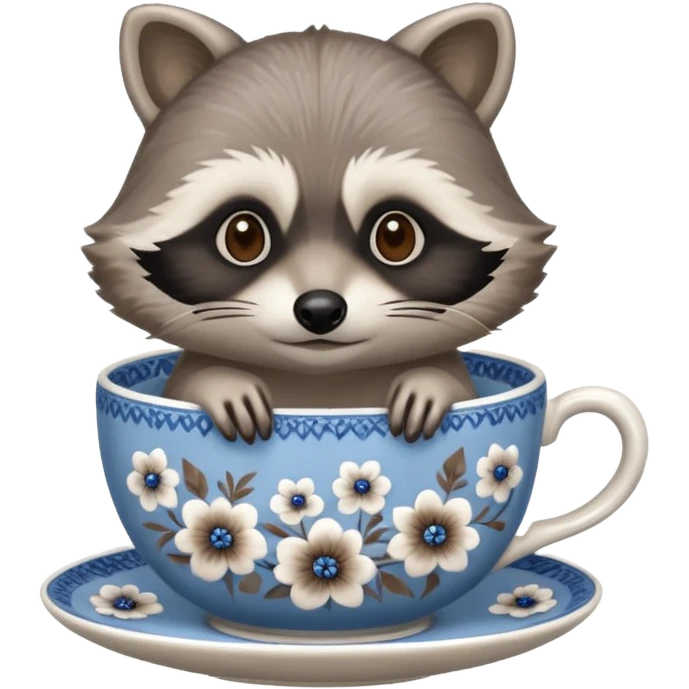 raccoon in a tea cup emoji