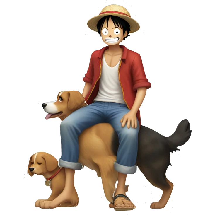 luffy with dog emoji