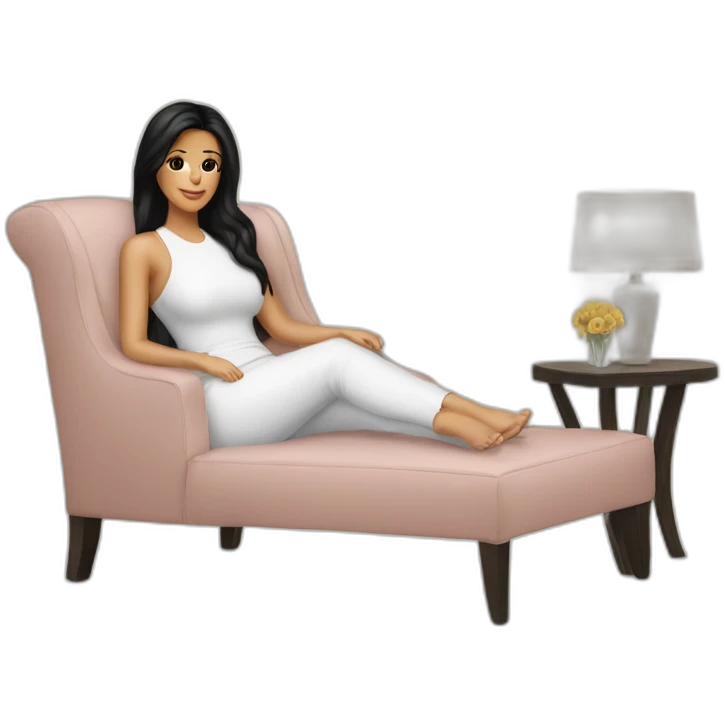 Kardashian tenant une chaise emoji