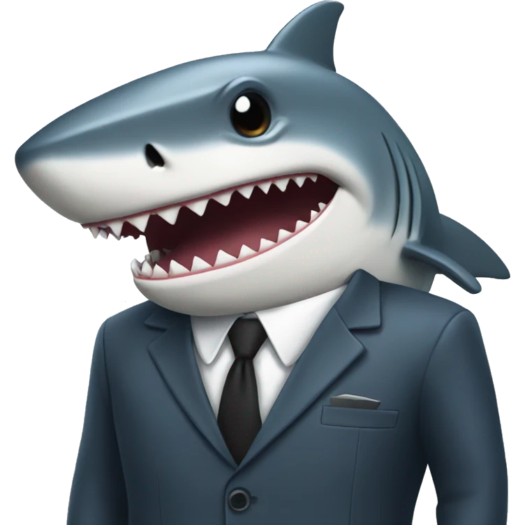 Shark with suit emoji