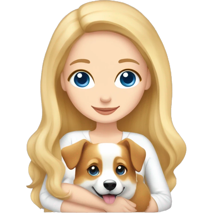 beautiful blonde girl blue eyes square hugging a pembroke welsh corgi happily emoji