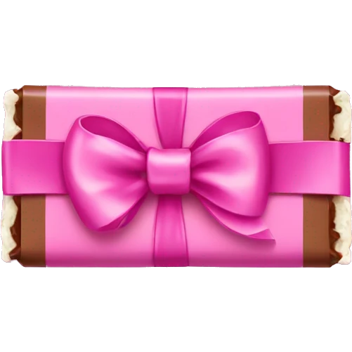 Pink chocolate bar with ribbon  emoji