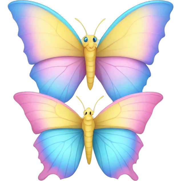 pink, blue and yellow pastel dragon female butterflies  emoji