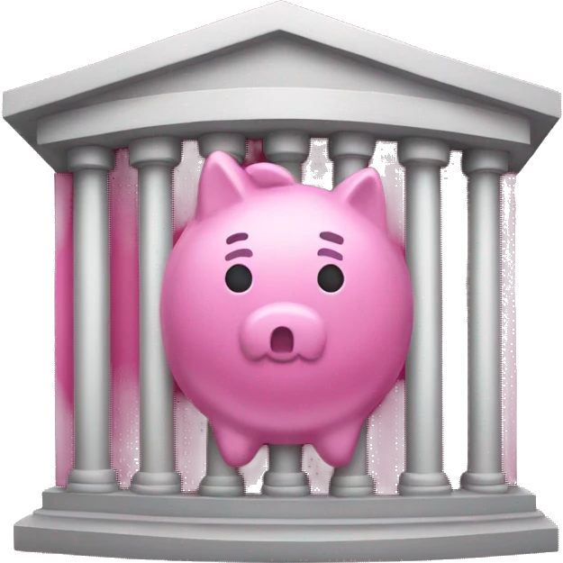 Pink bank emoji