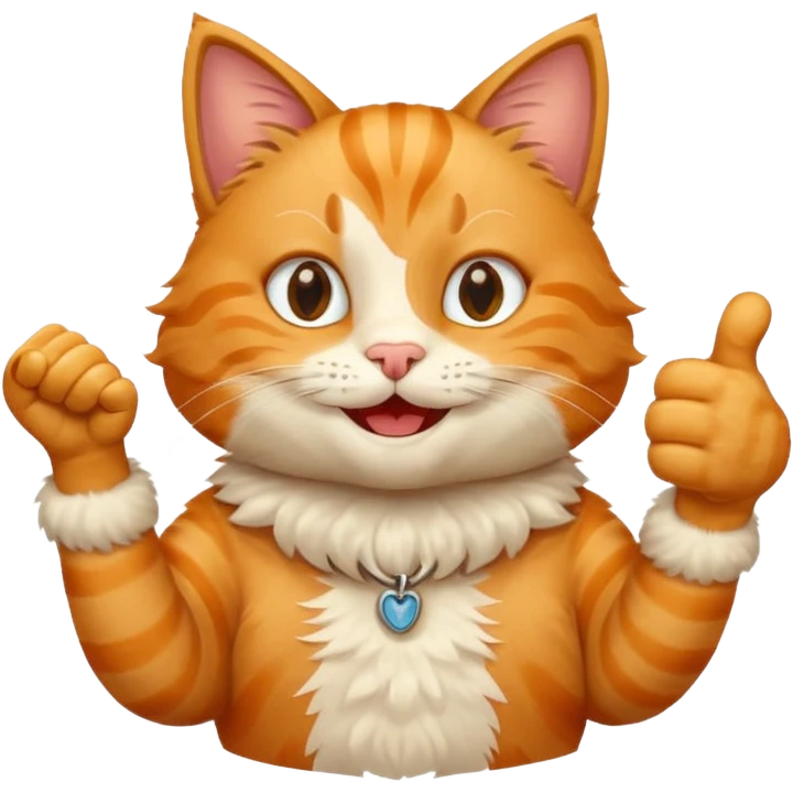 Cat with a thumbs up emoji