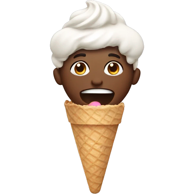 person eating ice cream emoji