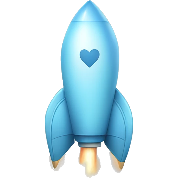 light blue heart rocket emoji