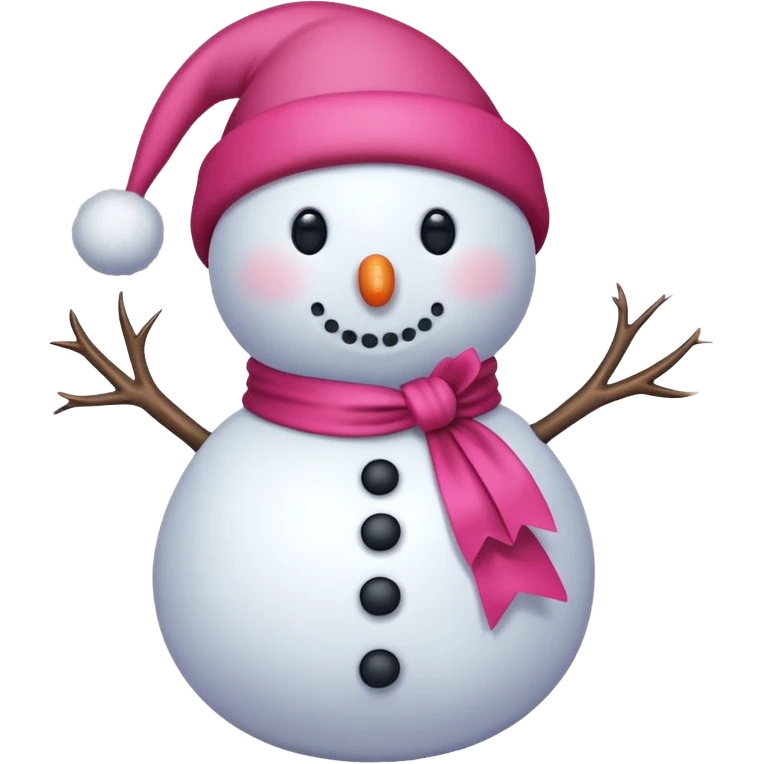 Red snowman with pink bow emoji