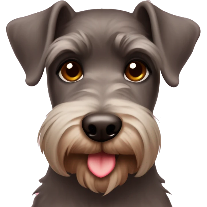 Brown schnauzer with heart eyes emoji