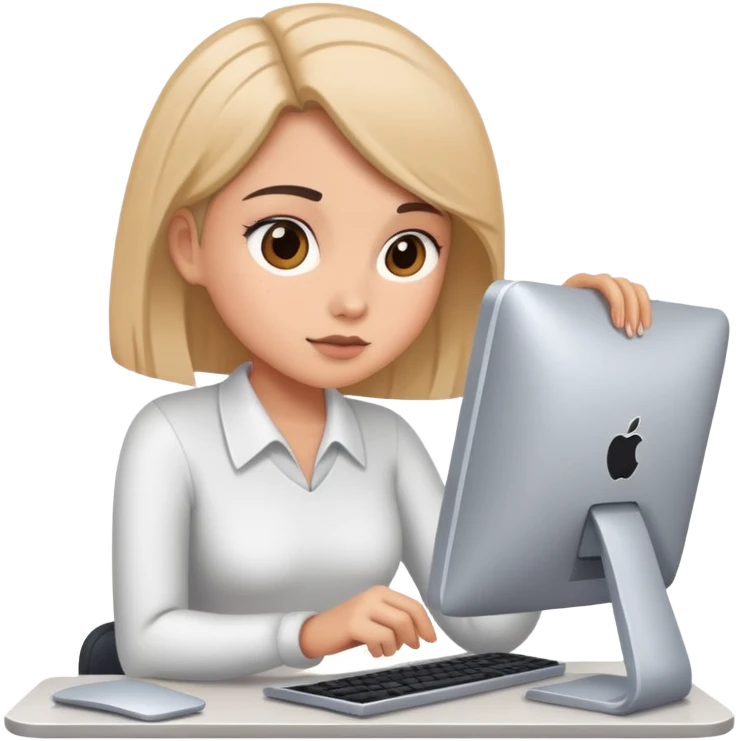 busy girl with computer  emoji