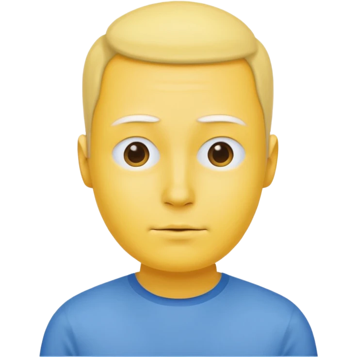   با پیراهن آبی آدمک بدون چشم و ابرو emoji