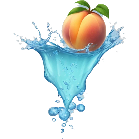 peach splashing water emoji