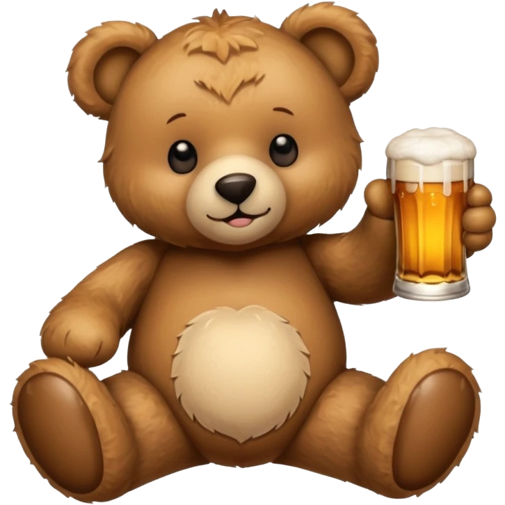 Teddy bear with a beer  emoji