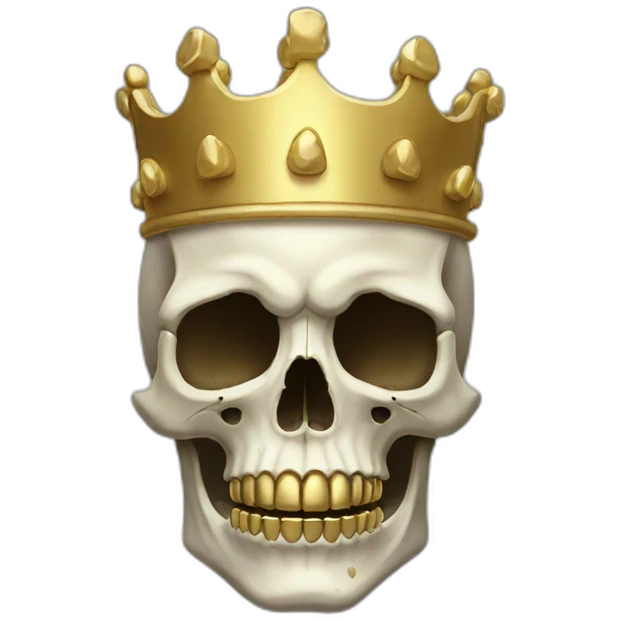 skull with gold crown emoji
