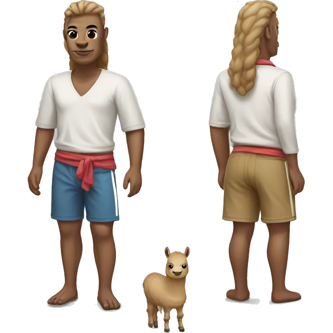 lama with a shirt and shorts emoji