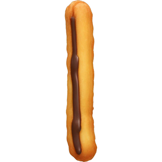 Churro with chocolate dipped tip emoji