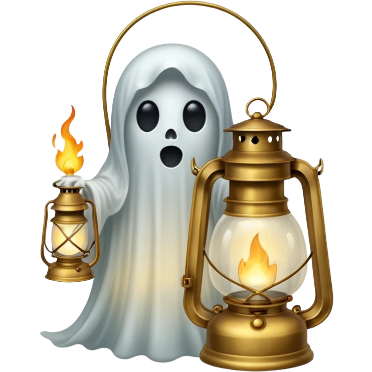 A ghost holding a lantern emoji