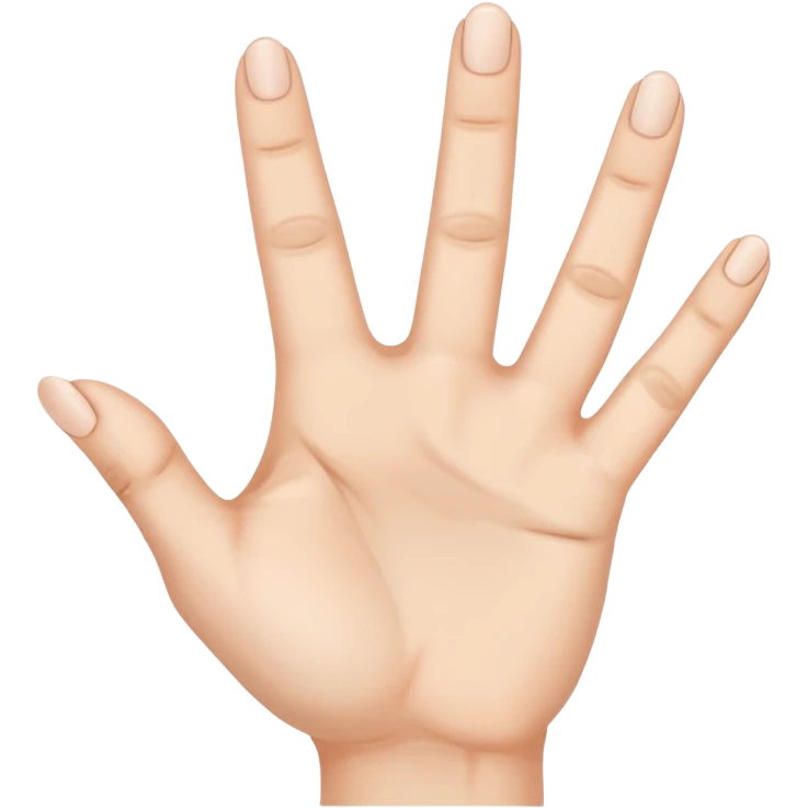 A hand with five fingers raises the first three fingers only emoji