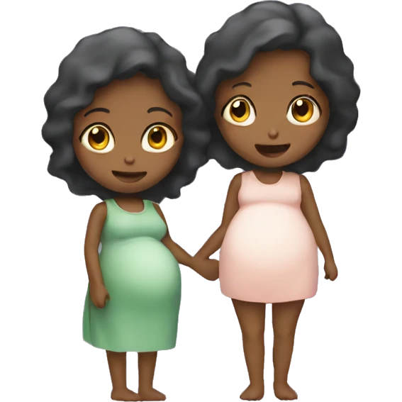 Two pregnant girls  emoji
