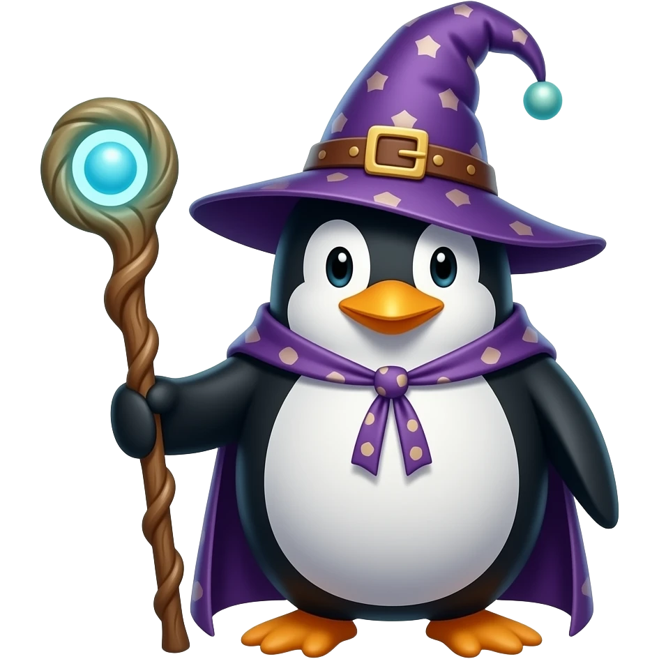 Penguin Wizard emoji