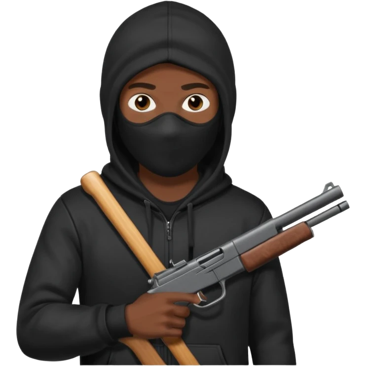 Make a black guy robbing store with gun emoji