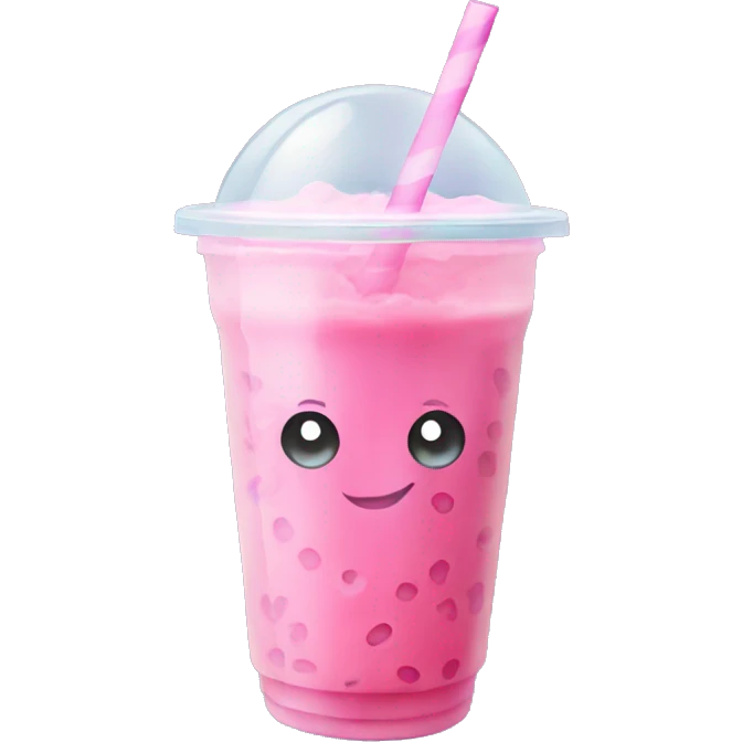 Pink bubble tea  emoji