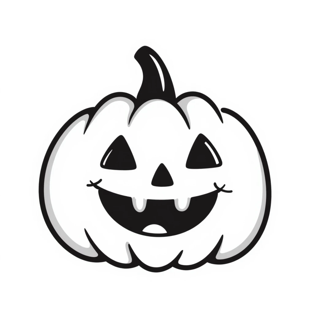 A Halloween jack-o-lantern pumpkin with a carved face in pastel colors (dd9fb0, ffc6d3, a3bfc9, c4bee2, f1b091), hand-drawn doodle style emoji